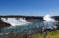 Niagara Falls USA and Niagara Falls Canada on a Sunny Day Royalty Free Stock Photo