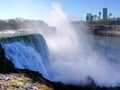 Niagara Falls, USA and Canadian side in background Royalty Free Stock Photo
