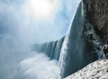 Niagara Falls Winter Side View with mist Royalty Free Stock Photo