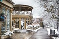 NIAGARA ON THE LAKE,CANADA - DECEMBER 2, 2019: A famous restaurant Shaw Cafe & Wine Bar at winter time, located in the Queen Royalty Free Stock Photo