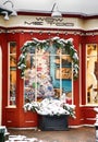 NIAGARA ON THE LAKE,CANADA - DECEMBER 2, 2019: Shop window with Christmas decoration, Queen Street, Niagara on the Lake Royalty Free Stock Photo