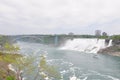 The Niagara River, american falls and rainbow bridge Royalty Free Stock Photo