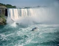 Niagara River Falls and Tour Boat Royalty Free Stock Photo