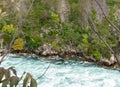 Niagara River flowing through gorge with rapids Royalty Free Stock Photo