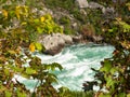 Niagara River flowing through gorge with rapids Royalty Free Stock Photo