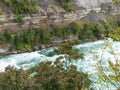 Niagara River flowing through gorge with rapids Royalty Free Stock Photo