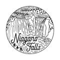 Niagara Falls vector design template.