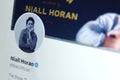 Niall Horan twitter Royalty Free Stock Photo