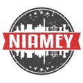 Niamey Niger Round Travel Stamp. Icon Skyline City Design. Seal Tourism Badge Illustration Clip Art. Royalty Free Stock Photo