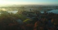 Niasvizh, Belarus - 15.10.2018. Aerial view of the Royal Palace of Niasvizh, Radziwill Castle