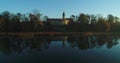 Niasvizh, Belarus - 15.10.2018. Aerial view of the Royal Palace of Niasvizh, Radziwill Castle