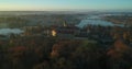 Niasvizh, Belarus - 15.10.2018. Aerial view of the Royal Palace of Niasvizh, Radziwill Castle