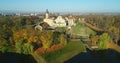 Niasvizh, Belarus - 15.10.2018. Aerial view of the Royal Palace of Niasvizh, Radziwill Castle