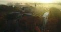 Niasvizh, Belarus - 15.10.2018. Aerial view of the Royal Palace of Niasvizh, Radziwill Castle