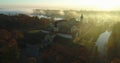 Niasvizh, Belarus - 15.10.2018. Aerial view of the Royal Palace of Niasvizh, Radziwill Castle