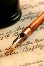 Nib Pen and Inkwell Royalty Free Stock Photo