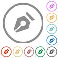 Nib solid flat icons with outlines Royalty Free Stock Photo