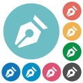 Nib solid flat round icons Royalty Free Stock Photo