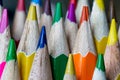 Nibs of sharpened colored pencils Royalty Free Stock Photo