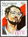NICARAGUA - CIRCA 1983: A stamp printed in Nicaragua shows Carlos Fonseca, circa 1983.
