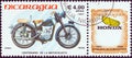 NICARAGUA - CIRCA 1985: A stamp printed in Nicaragua shows a Honda Dream D-Type, 1949, circa 1985.