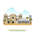 Nicaragua country design template Flat cartoon sty