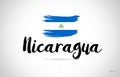 nicaragua country flag concept with grunge design icon logo