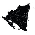 Nicaragua country map vector with regional areas