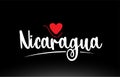 Nicaragua country text typography logo icon design on black background