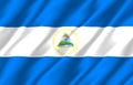 Nicaragua realistic flag illustration.