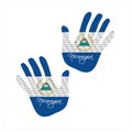 nicaragua flag hand vector