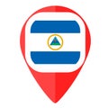 Nicaragua flag pin marker location country