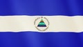 Nicaragua flag waving animation. Full Screen. Symbol of the country.