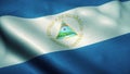 Nicaragua flag waving in the wind. National flag of Nicaragua. Sign of Nicaragua. 3d illustration