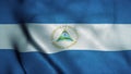 Nicaragua flag waving in the wind. National flag of Nicaragua. Sign of Nicaragua. 3d illustration