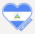 Nicaragua heart flag badge.