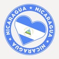 Nicaragua heart flag badge.