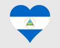 Nicaragua Heart Flag. Nicaraguan Love Shape Country Nation National Flag. Republic of Nicaragua Banner Icon Sign Symbol EPS Vector