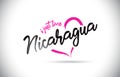 Nicaragua I Just Love Word Text with Handwritten Font and Pink Heart Shape