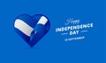 Nicaragua Independence Day. 15 September. Waving flag in heart. Vector.