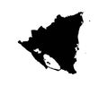 Nicaragua Map. Nicaraguan Country Map. Black and White National Nation Outline Geography Border Boundary Shape Territory Vector Il