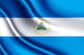 Nicaragua realistic flag illustration.