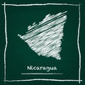 Nicaragua outline vector map hand drawn with.