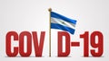 Nicaragua realistic 3D flag and Covid-19 illustration.