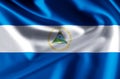 Nicaragua realistic flag illustration.