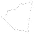 Nicaragua - solid black outline border map of country area. Simple flat vector illustration