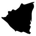 Nicaragua - solid black silhouette map of country area. Simple flat vector illustration