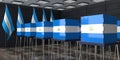 Nicaragua - voting booths and flags - election concept
