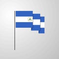 Nicaragua waving Flag creative background