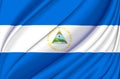 Nicaragua waving flag illustration.